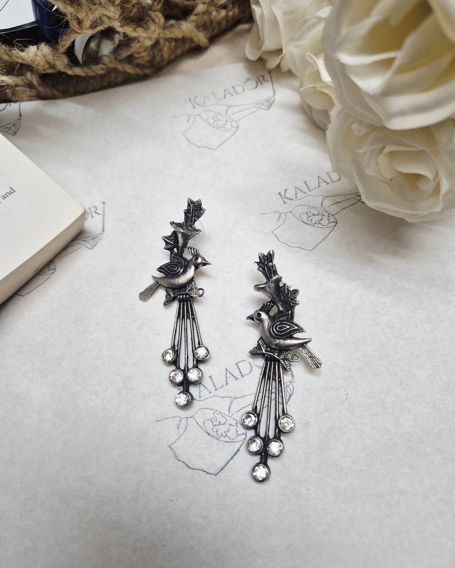 Pakshi Silver Oxidise Earrings