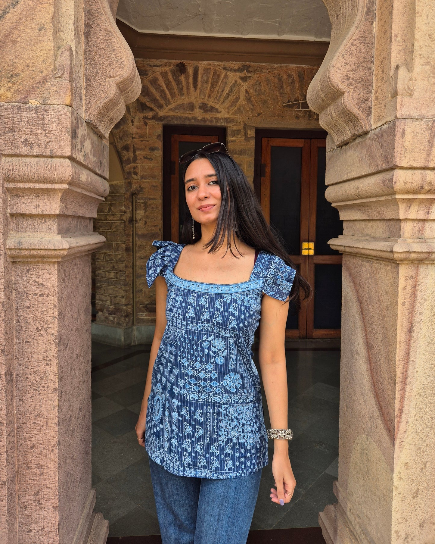Neel Tara: Hand Block Short Kurti
