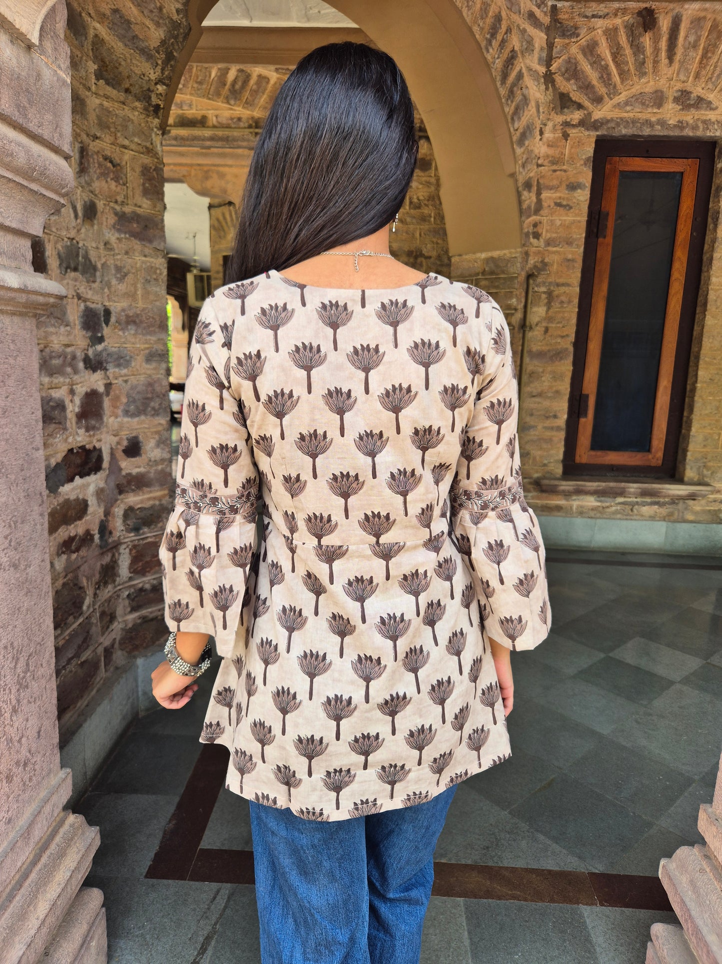 Kamalini: Hand Block Short Kurti