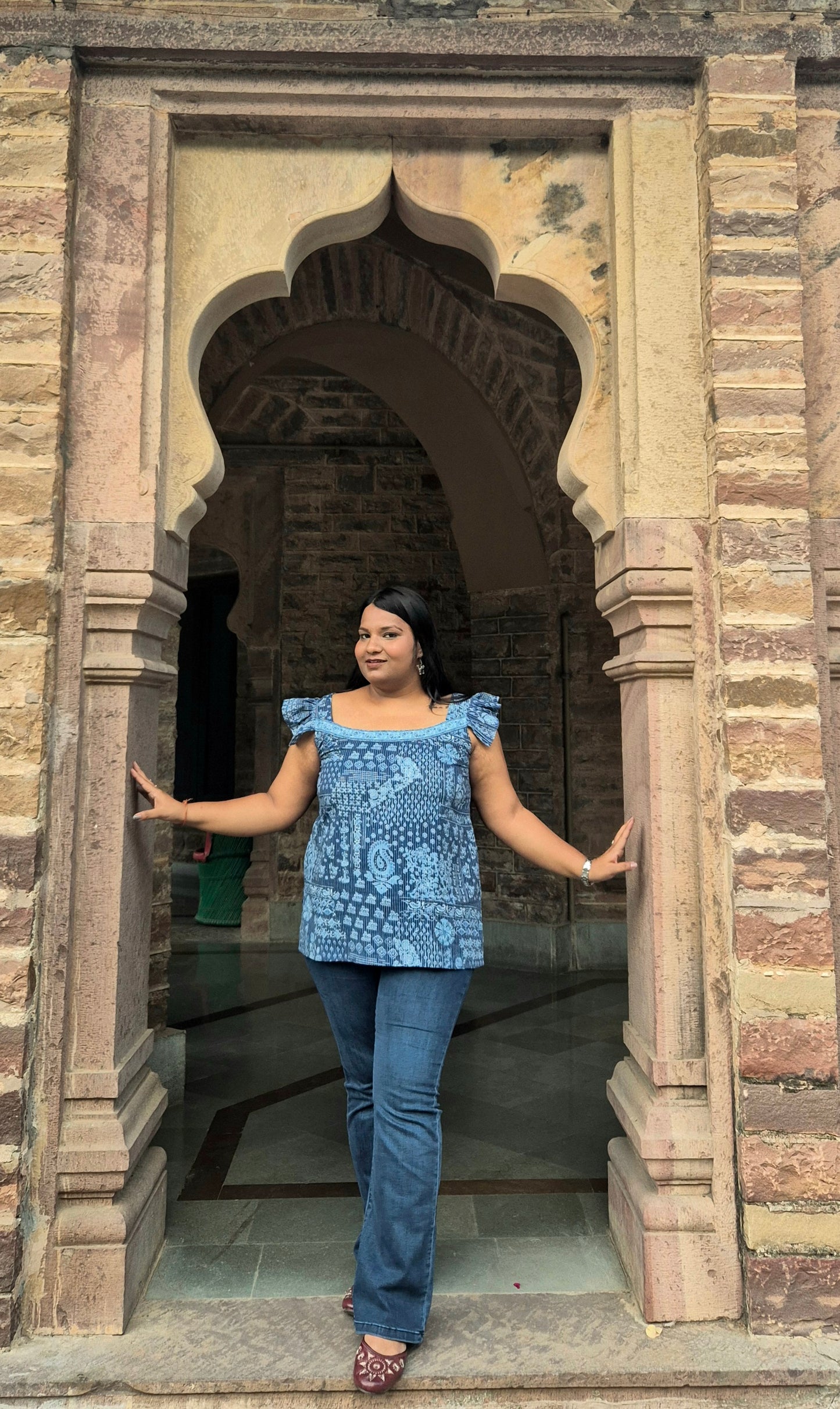 Neel Tara: Hand Block Short Kurti