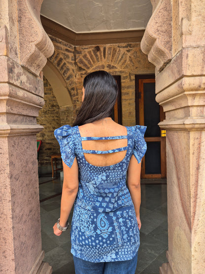 Neel Tara: Hand Block Short Kurti