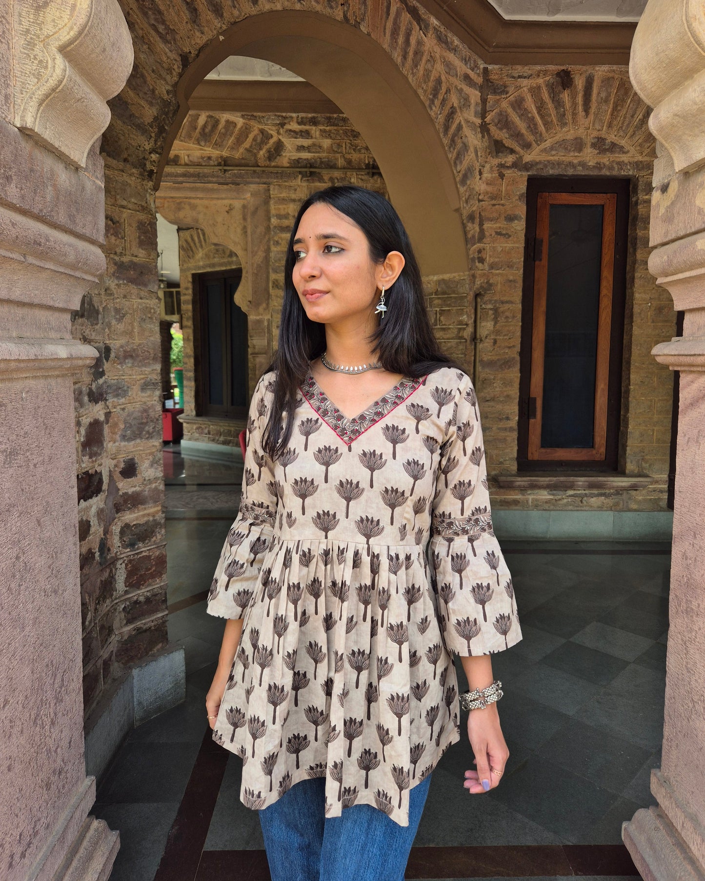 Kamalini: Hand Block Short Kurti