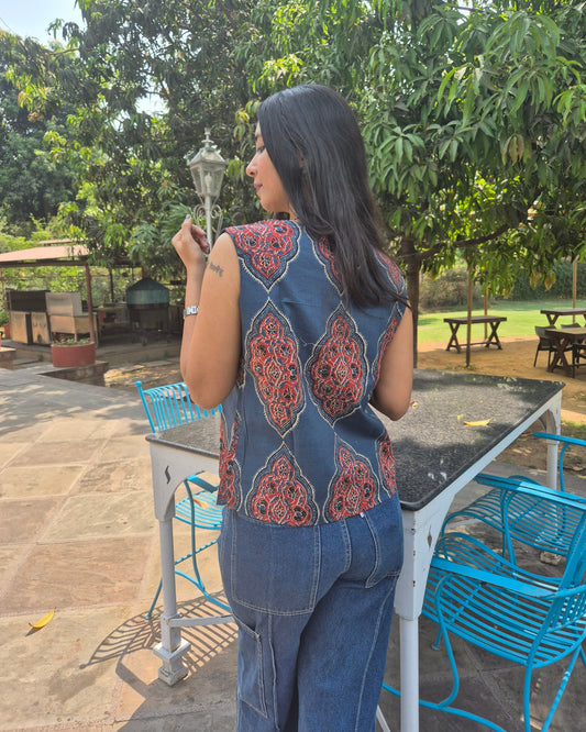 Mehraab: Mughal-inspired Block Print Vest